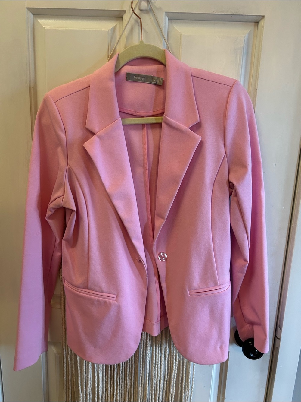 Pink Single-Button Tailored Blazer